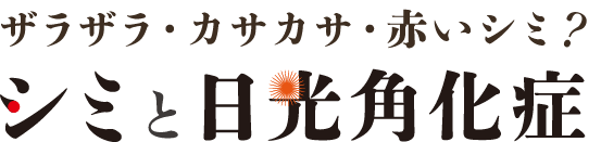 ザラザラ・カサカサ・赤いシミ　シミと日光角化症