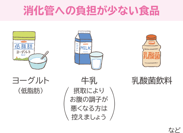 消化管への負担が少ない食品